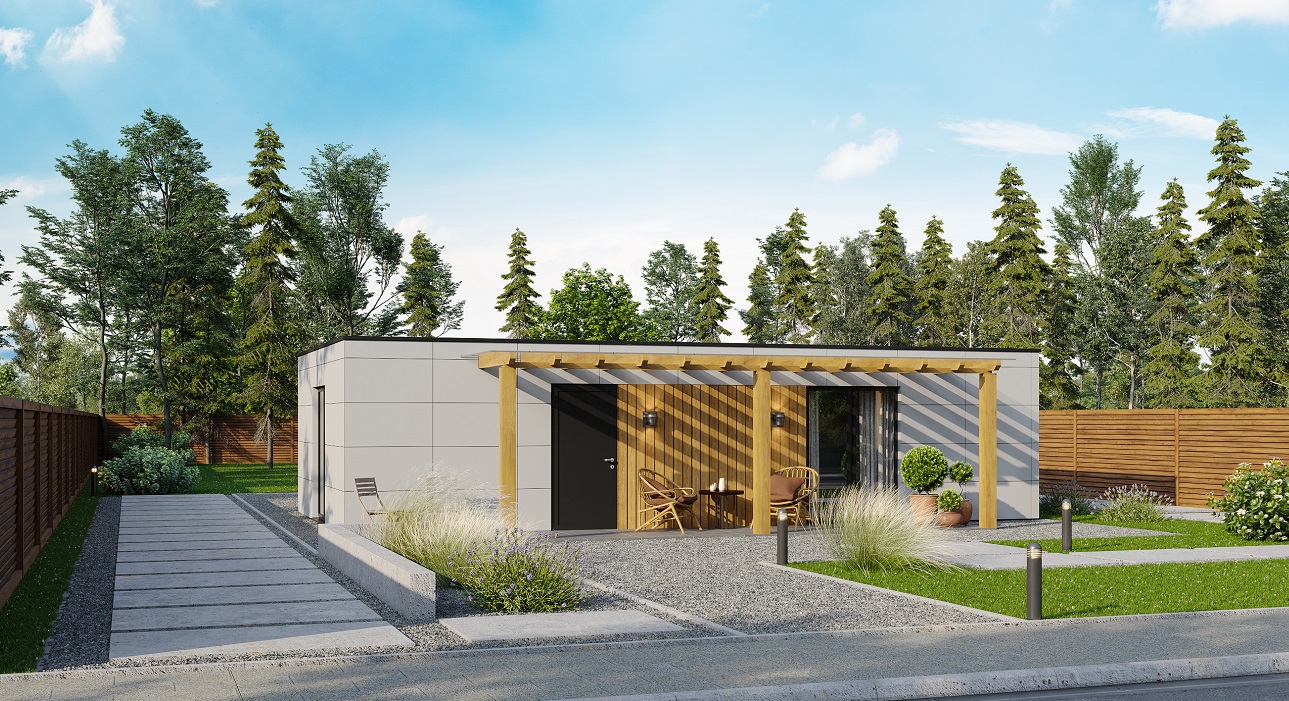Vivienda modular sostenible que promueve el ahorro energético y el uso responsable de los recursos.
