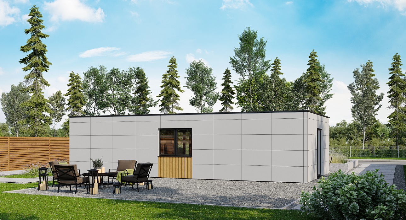 Casa modular con acabados de alta calidad que garantizan durabilidad y resistencia.