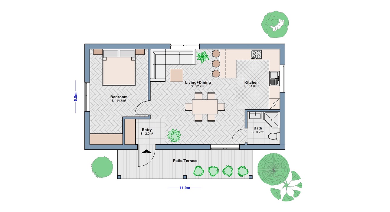Vivienda modular asequible para familias jóvenes que buscan su primera casa en España.